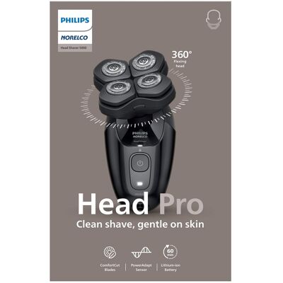Philips Norelco - Head Shaver Pro 5000, from the #1 shaving brand: clean shave, gentle on skin, HS5980/40 - Deep Black Philips Norelco - Head Shaver Pro 5000, from the #1 shaving brand: clean shave, gentle on skin, HS5980/40 - Deep Black