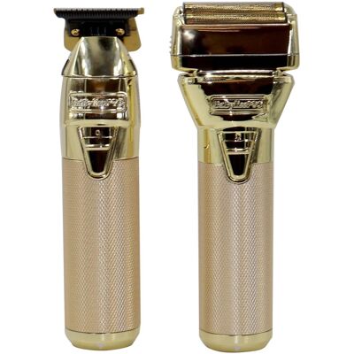 BaByliss - Pro FXONE GOLDFX Limited Edition Prepack - Outlining Trimmer and Double Foil Stick Shaver FX1FSTGPK - Gold BaByliss - Pro FXONE GOLDFX Limited Edition Prepack - Outlining Trimmer and Double Foil Stick Shaver FX1FSTGPK - Gold