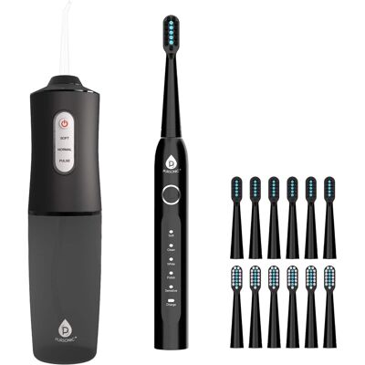 Pursonic - Rechargeable Water Flosser & USB Electric Toothbrush with 12 Brush Heads – Advanced Oral Care Set - Multicolor Pursonic - Rechargeable Water Flosser & USB Electric Toothbrush with 12 Brush Heads – Advanced Oral Care Set - Multicolor