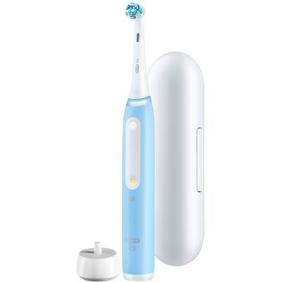Oral-B - iO Series 4 Rechargeable Electric Toothbrush w/Brush Head - Icy Blue Oral-B - iO Series 4 Rechargeable Electric Toothbrush w/Brush Head - Icy Blue