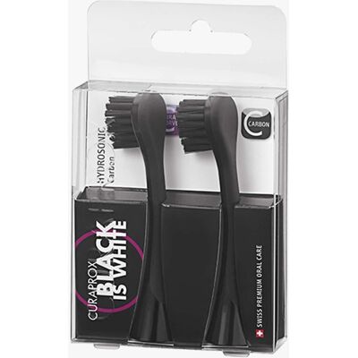 Curaprox - Brush Head Hydrosonic Carbon Duo, 2 pcs - Black Curaprox - Brush Head Hydrosonic Carbon Duo, 2 pcs - Black