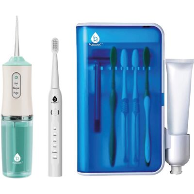 Pursonic - Complete Oral Care Bundle – USB Rechargeable Sonic Toothbrush, Water Flosser & UV Toothbrush Sanitizer - Multicolor Pursonic - Complete Oral Care Bundle – USB Rechargeable Sonic Toothbrush, Water Flosser & UV Toothbrush Sanitizer - Multicolor