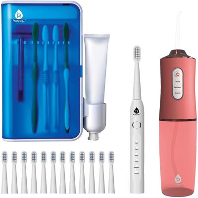 Pursonic - Complete Oral Care Bundle – USB Rechargeable Sonic Toothbrush, Water Flosser & UV Toothbrush Sanitizer - Multicolor Pursonic - Complete Oral Care Bundle – USB Rechargeable Sonic Toothbrush, Water Flosser & UV Toothbrush Sanitizer - Multicolor