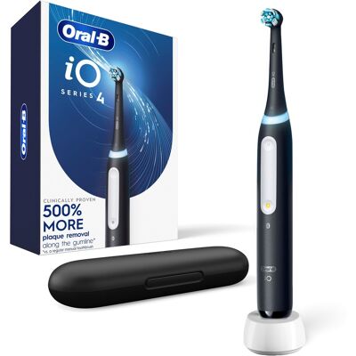 Oral-B - iO Series 4 Rechargeable Electric Toothbrush w/Brush Head - Black Oral-B - iO Series 4 Rechargeable Electric Toothbrush w/Brush Head - Black