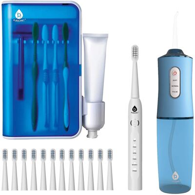 Pursonic - Complete Oral Care Bundle – USB Rechargeable Sonic Toothbrush, Water Flosser & UV Toothbrush Sanitizer - Multicolor Pursonic - Complete Oral Care Bundle – USB Rechargeable Sonic Toothbrush, Water Flosser & UV Toothbrush Sanitizer - Multicolor