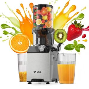 WHALL - Cold Press Juicer Machine, Slow Juicer, High Juice Yield, Stainless Steel Masticating Juicer - Silver WHALL - Cold Press Juicer Machine, Slow Juicer, High Juice Yield, Stainless Steel Masticating Juicer - Silver
