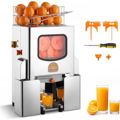 VEVOR - Commercial Orange Juicer Machine, 120W Electric Orange Juice Press, Stainless Steel Orange Squeezer for 20 per Minute - Orange;Silver VEVOR - Commercial Orange Juicer Machine, 120W Electric Orange Juice Press, Stainless Steel Orange Squeezer for 20 per Minute - Orange;Silver