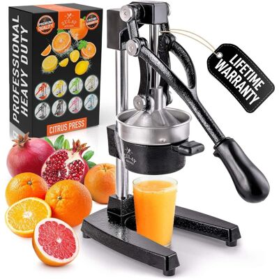 Zulay Kitchen - Cast-Iron Manual Citrus Press & Orange Squeezer Juicer - Black Zulay Kitchen - Cast-Iron Manual Citrus Press & Orange Squeezer Juicer - Black