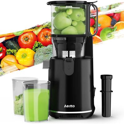 Aeitto - Max5 Masticating Juicer, Cold Press Juicer Machines with 5.3" Large Feed Chute, 1.7L Large Capacity - Black Aeitto - Max5 Masticating Juicer, Cold Press Juicer Machines with 5.3" Large Feed Chute, 1.7L Large Capacity - Black