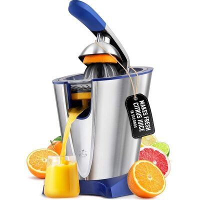 Zulay Kitchen - Electric Citrus Juicer - Stainless Steel 160W Powerful & Quiet, Interchangeable Cones - Blue Midnight Zulay Kitchen - Electric Citrus Juicer - Stainless Steel 160W Powerful & Quiet, Interchangeable Cones - Blue Midnight