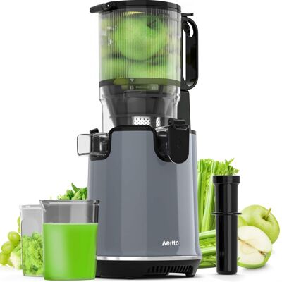 Aeitto - AeittoMax5 Masticating Juicer, Cold Press Juicer Machines with 5.3" Large Feed Chute - Gray Aeitto - AeittoMax5 Masticating Juicer, Cold Press Juicer Machines with 5.3" Large Feed Chute - Gray