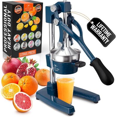 Zulay Kitchen - Professional Citrus Juicer - Heavy Duty Manual Orange Juicer and Lime Squeezer Press Stand - Navy Zulay Kitchen - Professional Citrus Juicer - Heavy Duty Manual Orange Juicer and Lime Squeezer Press Stand - Navy