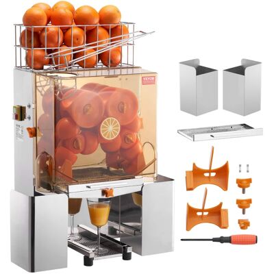 VEVOR - Commercial Orange Juicer Machine,120W Automatic Juice Extractor,Stainless Steel Orange Squeezer for 20 Oranges/Minute - Orange + stainless steel VEVOR - Commercial Orange Juicer Machine,120W Automatic Juice Extractor,Stainless Steel Orange Squeezer for 20 Oranges/Minute - Orange + stainless steel