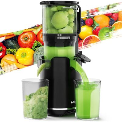 Aeitto - AeittoMax5 Masticating Juicer, Cold Press Juicer Machines with 5.3" Large Feed Chute - Black Aeitto - AeittoMax5 Masticating Juicer, Cold Press Juicer Machines with 5.3" Large Feed Chute - Black