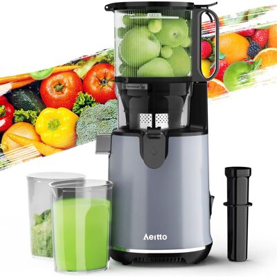 Aeitto - Max5 Masticating Juicer, Cold Press Juicer Machines with 5.3" Large Feed Chute, 1.7L Large Capacity,Grey - Gray Aeitto - Max5 Masticating Juicer, Cold Press Juicer Machines with 5.3" Large Feed Chute, 1.7L Large Capacity,Grey - Gray
