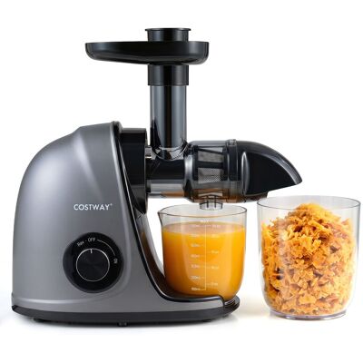 Costway - Cold Press Juicer Machine, 95%High Yield Slow Masticating Juicer with 2-Speed Modes - Silver Costway - Cold Press Juicer Machine, 95%High Yield Slow Masticating Juicer with 2-Speed Modes - Silver