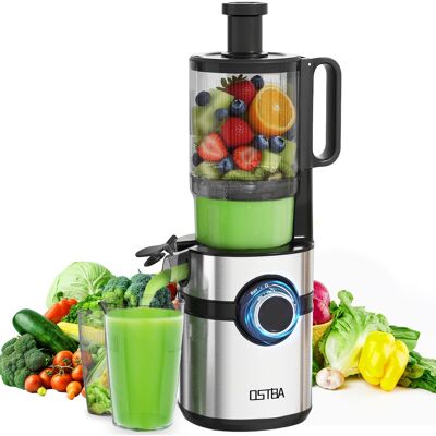 OSTBA - Cold Press Juicer with 5″ Wide Feed Chute – High Juice Yield, Easy Clean - Silver OSTBA - Cold Press Juicer with 5″ Wide Feed Chute – High Juice Yield, Easy Clean - Silver