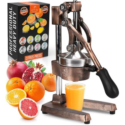 Zulay Kitchen - Cast-Iron Manual Citrus Press & Orange Squeezer Juicer - Copper Zulay Kitchen - Cast-Iron Manual Citrus Press & Orange Squeezer Juicer - Copper