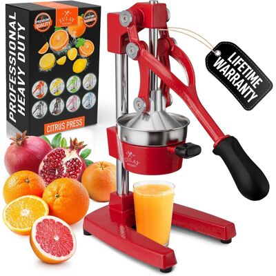 Zulay Kitchen - Professional Citrus Juicer - Heavy Duty Manual Orange Juicer and Lime Squeezer Press Stand - Deep Red Zulay Kitchen - Professional Citrus Juicer - Heavy Duty Manual Orange Juicer and Lime Squeezer Press Stand - Deep Red