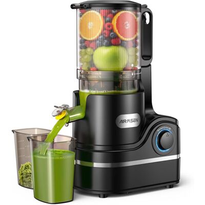 AIRMSEN - Cold Press Juicer, 6.0" Extra-Wide Slow Juicer for Whole Fruits, No Pre-Cutting Needed, BPA-Free, 300W - Black AIRMSEN - Cold Press Juicer, 6.0" Extra-Wide Slow Juicer for Whole Fruits, No Pre-Cutting Needed, BPA-Free, 300W - Black