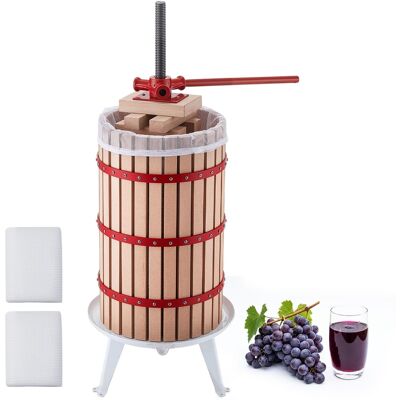 VEVOR - Fruit Wine Press, 7.93Gal/30L Manual Juice Maker,Solid Beech Wood Basket, Vintage Traditional Juicer with 6 Press Wooden - Wooden color;Red VEVOR - Fruit Wine Press, 7.93Gal/30L Manual Juice Maker,Solid Beech Wood Basket, Vintage Traditional Juicer with 6 Press Wooden - Wooden color;Red