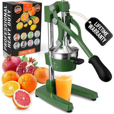 Zulay Kitchen - Cast-Iron Manual Citrus Press & Orange Squeezer Juicer - Green Zulay Kitchen - Cast-Iron Manual Citrus Press & Orange Squeezer Juicer - Green