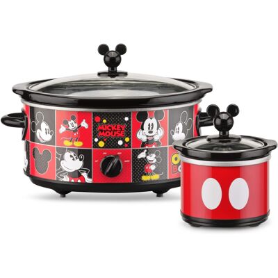 Disney - Mickey Mouse 5 Quart Slow Cooker with 20 Ounce Dipper - Red Disney - Mickey Mouse 5 Quart Slow Cooker with 20 Ounce Dipper - Red
