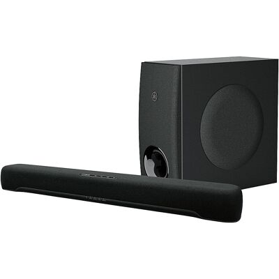 Yamaha - 2.1-Channel Indoor Compact Bluetooth Sound Bar with Wireless Subwoofer - Black Yamaha - 2.1-Channel Indoor Compact Bluetooth Sound Bar with Wireless Subwoofer - Black