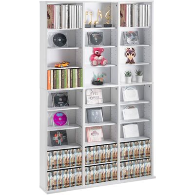 VEVOR - Media Storage Cabinet, 9-layer DVD Shelf Holds up to 756 CDs, Adjustable CD Shelves 27 Compartments - White VEVOR - Media Storage Cabinet, 9-layer DVD Shelf Holds up to 756 CDs, Adjustable CD Shelves 27 Compartments - White