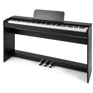 Costway - 88-Key Hammer Action Weighted Keyboard Electric Piano with Stand & Triple Pedals - Black Costway - 88-Key Hammer Action Weighted Keyboard Electric Piano with Stand & Triple Pedals - Black