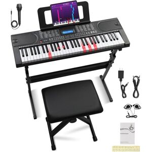 Winado - 61 Key lighted Keyboard Piano, Electric Keyboard Piano with Clear LCD Screen, Adjustable Stand & Stool, Headphones Winado - 61 Key lighted Keyboard Piano, Electric Keyboard Piano with Clear LCD Screen, Adjustable Stand & Stool, Headphones