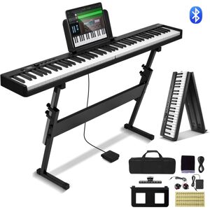 VEVOR - 88 Key Folding Keyboard Piano, Bluetooth & MIDI, Portable Electronic Digital Foldable Piano - Black VEVOR - 88 Key Folding Keyboard Piano, Bluetooth & MIDI, Portable Electronic Digital Foldable Piano - Black