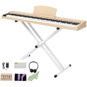 Winado - 88 Key Foldable Electronic Keyboard Piano, Semi-Weighted Electric Piano Digital Piano with Dual X Stand,Bluetooth Mode Winado - 88 Key Foldable Electronic Keyboard Piano, Semi-Weighted Electric Piano Digital Piano with Dual X Stand,Bluetooth Mode