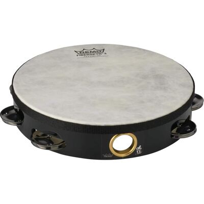 Remo - TA-5108-70 Fiberskyn Tambourine, Pre-Tuned, 8" Diameter, 8 Pairs Single-Row Jingles, Quadura Black Remo - TA-5108-70 Fiberskyn Tambourine, Pre-Tuned, 8" Diameter, 8 Pairs Single-Row Jingles, Quadura Black
