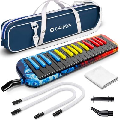CAHAYA - Melodica 32 Keys: Double Tubes Mouthpiece Air Piano Keyboard Musical Instrument Gift with Carrying Bag CY0347 CAHAYA - Melodica 32 Keys: Double Tubes Mouthpiece Air Piano Keyboard Musical Instrument Gift with Carrying Bag CY0347