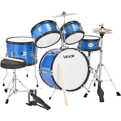 VEVOR - Kids Drum Set, 5-Piece 16 in Junior Drum Sets, Beginner Drums Set with Adjustable Throne, Cymbal - Sky Blue VEVOR - Kids Drum Set, 5-Piece 16 in Junior Drum Sets, Beginner Drums Set with Adjustable Throne, Cymbal - Sky Blue