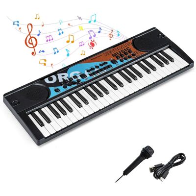 Costway - 49 Keys Portable Electric Keyboard Piano with 8 Rhythms, 8 Tones & 10 Demos - Black Costway - 49 Keys Portable Electric Keyboard Piano with 8 Rhythms, 8 Tones & 10 Demos - Black