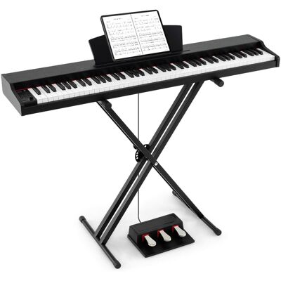 Costway - 88-Key Keyboard Piano Set with Adjustable Stand & 2 Keyboard Mode 2 Speakers - Black Costway - 88-Key Keyboard Piano Set with Adjustable Stand & 2 Keyboard Mode 2 Speakers - Black