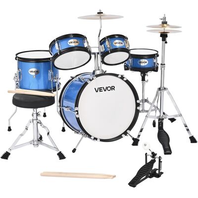 VEVOR - Kids Drum Set, 5-Piece 14 in Junior Drum Sets, Beginner Drums Set with Adjustable Throne, Cymbal - Sky Blue VEVOR - Kids Drum Set, 5-Piece 14 in Junior Drum Sets, Beginner Drums Set with Adjustable Throne, Cymbal - Sky Blue