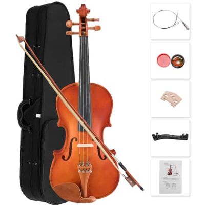 Winado - Violin for Beginners, 4/4 Full Size Acoustic Fiddle Kit, Includes Case, Bow, Rosin - Natural Winado - Violin for Beginners, 4/4 Full Size Acoustic Fiddle Kit, Includes Case, Bow, Rosin - Natural
