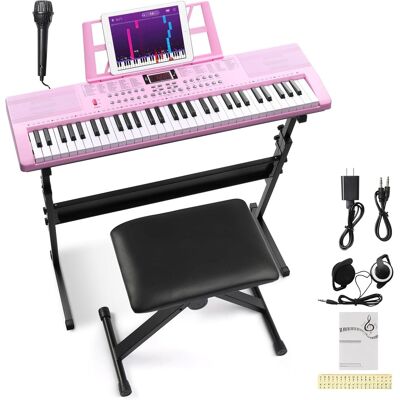 Winado - 61 Key Lighted Keyboard Piano Electric Keyboard, Electric Piano Set with Headphones, Microphone, Music Rest Winado - 61 Key Lighted Keyboard Piano Electric Keyboard, Electric Piano Set with Headphones, Microphone, Music Rest