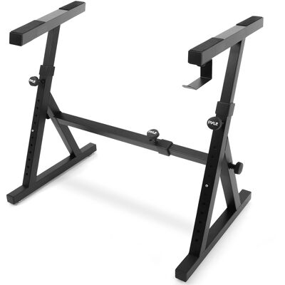 Pyle - Heavy Duty Folding Keyboard Stand, Adjustable Width & Height, Foam Padded Arms, Fits 54-88 Keys - PKST38.5 Pyle - Heavy Duty Folding Keyboard Stand, Adjustable Width & Height, Foam Padded Arms, Fits 54-88 Keys - PKST38.5