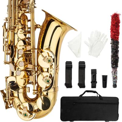 Winado - Alto Saxophone Drop E Flat Brass Sax Beginner Sax Full Kit with Mouthpiece, Carrying Case, Gloves, Cleaning Cloth Bar, D Winado - Alto Saxophone Drop E Flat Brass Sax Beginner Sax Full Kit with Mouthpiece, Carrying Case, Gloves, Cleaning Cloth Bar, D
