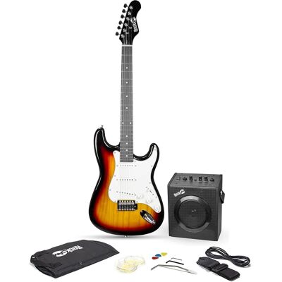 Rockjam - Full Size Elc Guitar Kit - Sunburst - Black Rockjam - Full Size Elc Guitar Kit - Sunburst - Black