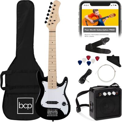 Best Choice Products - 30in Kids Electric Guitar Beginner Starter Kit w/ 5W Amplifier, Strap, Case - Black Best Choice Products - 30in Kids Electric Guitar Beginner Starter Kit w/ 5W Amplifier, Strap, Case - Black