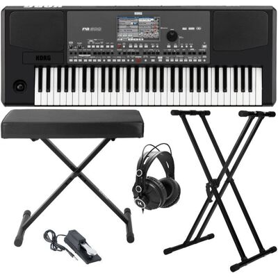 Korg - PA600 61-Key Professional Arranger Keyboard with Bench and Accessory Bundle Korg - PA600 61-Key Professional Arranger Keyboard with Bench and Accessory Bundle