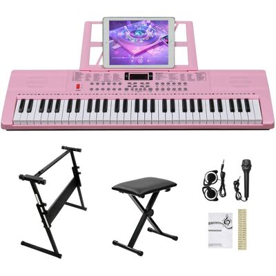Winado - 61 Key Keyboard Piano Electric Keyboard w/Lighted Keys, Electric Piano Set with Headphones, Microphone, Music Rest Winado - 61 Key Keyboard Piano Electric Keyboard w/Lighted Keys, Electric Piano Set with Headphones, Microphone, Music Rest