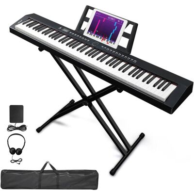 Winado - 88 Key Piano Keyboard Semi-Weighted Electric Piano, Portable Keyboard Piano with Stable Piano Stand, Portable Carry Bag Winado - 88 Key Piano Keyboard Semi-Weighted Electric Piano, Portable Keyboard Piano with Stable Piano Stand, Portable Carry Bag