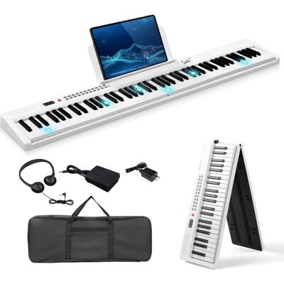 Winado - Fold 88-Key Full Size Semi-Weighted Digital Piano Electronic Keyboard+Bag Bluetooth MIDI APP Learning & Carrying Case Winado - Fold 88-Key Full Size Semi-Weighted Digital Piano Electronic Keyboard+Bag Bluetooth MIDI APP Learning & Carrying Case