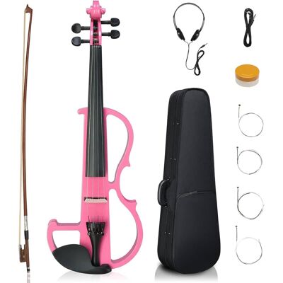 Winado - 4/4 Acoustic Silent Electric Violin for Beginner Adults Teens with Ebony Fittings, Case, Bow, Headphone Winado - 4/4 Acoustic Silent Electric Violin for Beginner Adults Teens with Ebony Fittings, Case, Bow, Headphone
